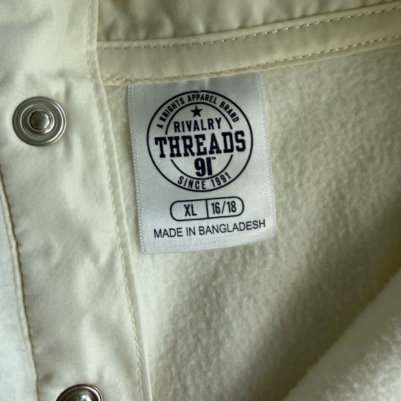 FSU Florida State Seminoles Cream Pullover Fleece Sweater Snaps NWOT Women’s XL - Picture 5 of 5